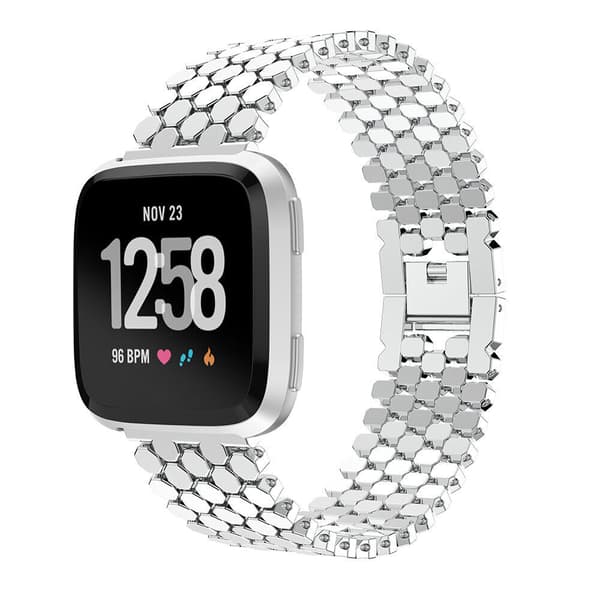 INF Klokkerem i rustfritt stål for Fitbit Versa Smartwatch - Fiskeskaladesign Fitbit Versa 2
