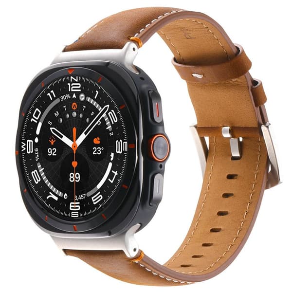 Nahkainen kellon ranneke Samsung Galaxy Watch Ultra (47mm) - Cognac Ember
