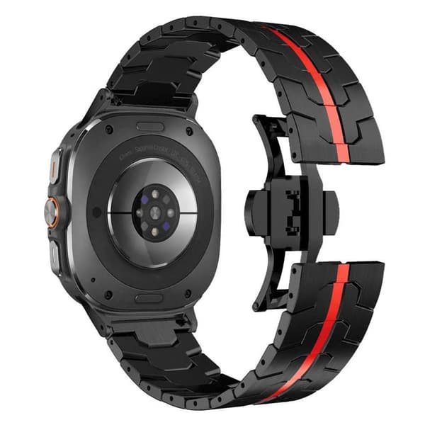 Iron Man rostfritt klockarmband Samsung Galaxy Watch Ultra (47mm) - Svart/röd