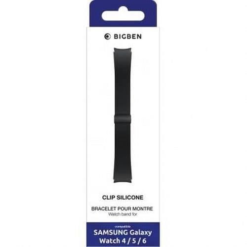 Armband för Galaxy Watch Series 4/4 Classic/5/5 Pro/6/6 Classic Silikon BigBen Connected Black