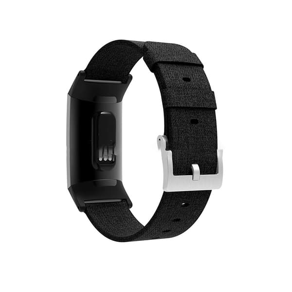 INF Klockarmband i canvasnylon för Fitbit Charge 3 0 Svart