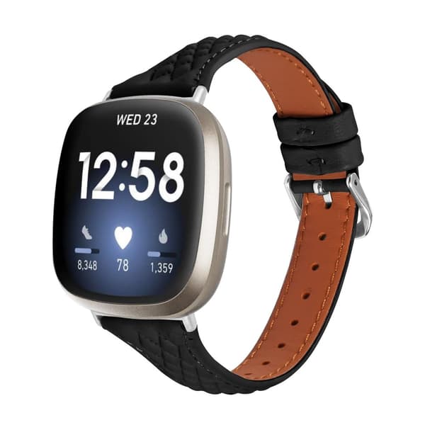 INF Klokkerem i ekte skinn for Fitbit Versa 4