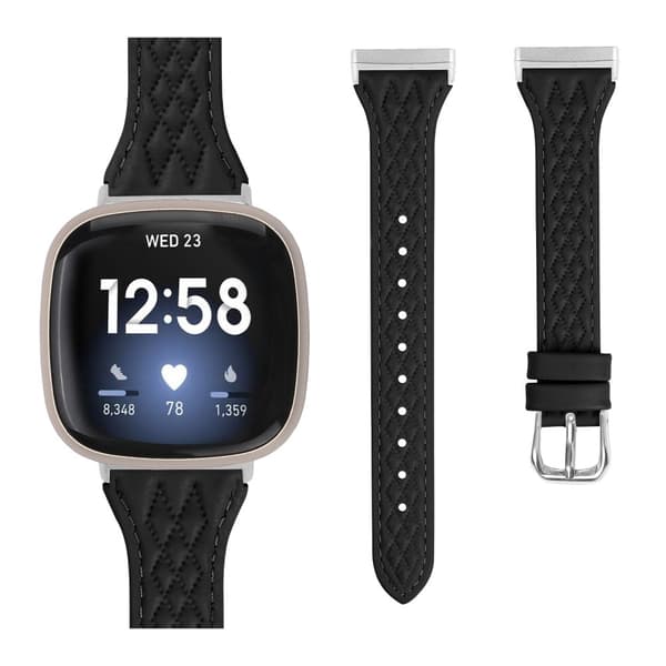 INF Klokkerem i ekte skinn for Fitbit Versa 4