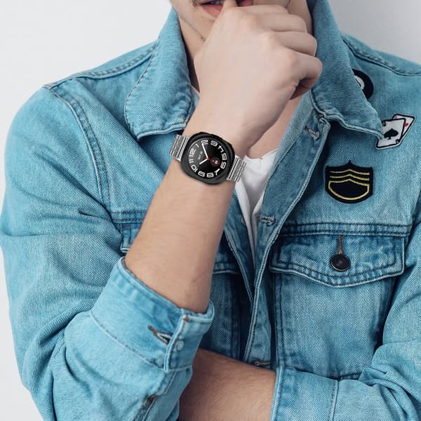 INF Samsung Galaxy Watch Ultra 47MM klokkerem i rustfritt stål med dobbel knappelukking