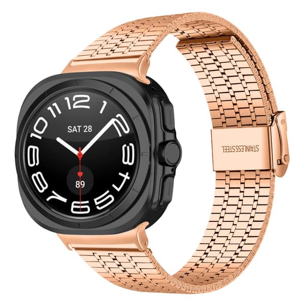 INF Samsung Galaxy Watch Ultra 47MM klokkerem i rustfritt stål med dobbel knappelukking