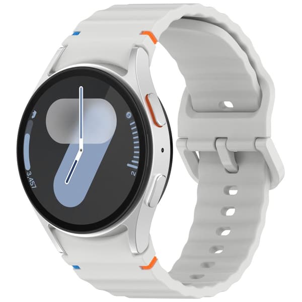 INF Samsung Watch 7 Wave Pattern Silikon Klokkereim Lysegrå