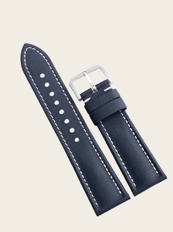 INF Moonswatch Omega Oxford vandafvisende urrem i okselæder Blå + hvid 22 mm