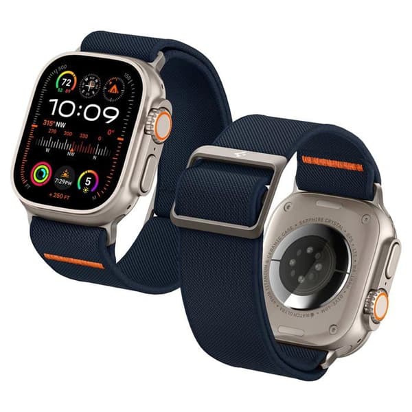 Rem för Apple Watch 1/2/3/4/5/6/7/8/9/SE/SE 2/Ultra/Ultra 2 (42/44/45/49 mm) Fit Lite Ultra SPIGEN Marine