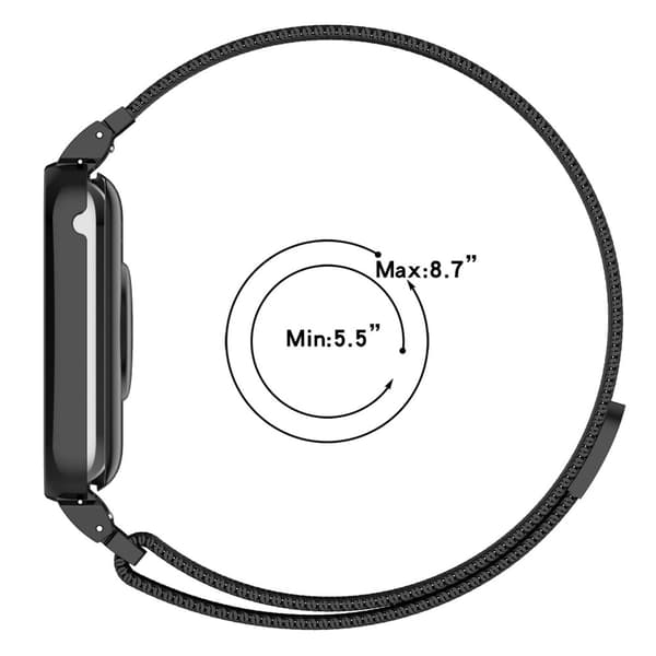 INF Klokkereim for Xiaomi Mi Band 8 Pro - Metallramme med Milanese-løkke 0