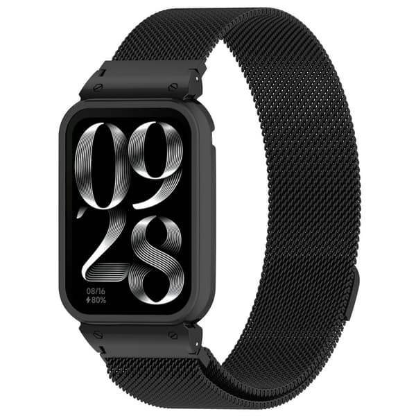 INF Urrem til Xiaomi Mi Band 8 Pro - Metalramme med Milanese Loop 0 Sort