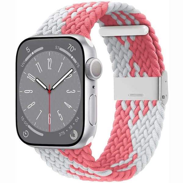Flettet klokkereim Apple Watch Series 10 (42mm) - Pinkwhite