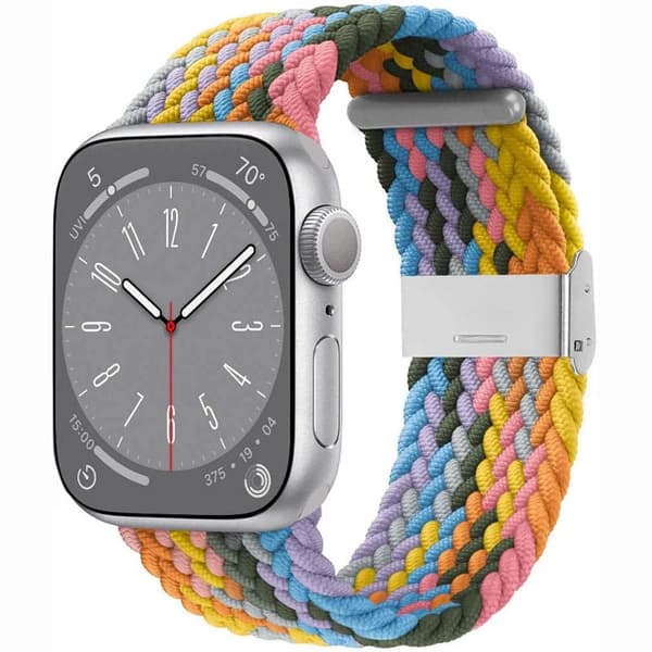 Flätat klockarmband Apple Watch Series 10 (42mm) - Light Rainbow