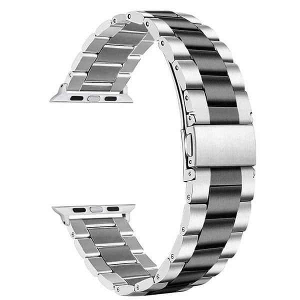 Urrem rustfrit stål Apple Watch Series 10 (42mm) - Silver/sort