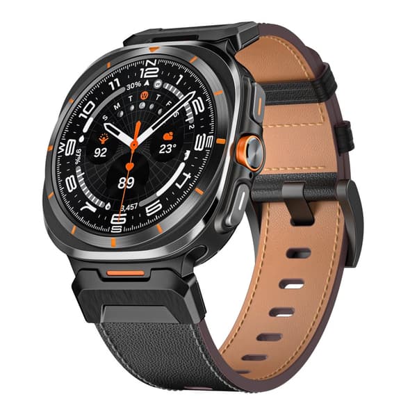 INF Klockarmband i äkta läder för Samsung Watch 7 Ultra 47mm 0 Svart