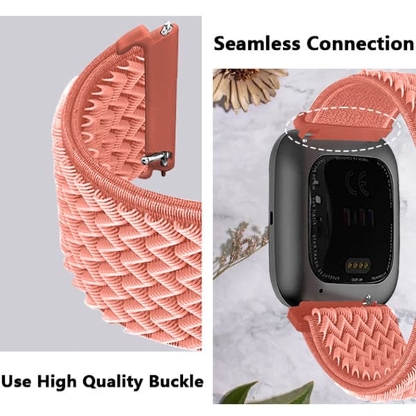INF Fitbit Versa 2 Nylon klokkerem Sort