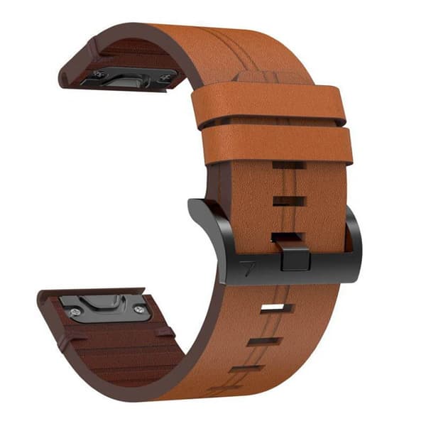 Nail lær klokkereim easyfit Garmin Fenix 7X Pro - Chestnut Oak