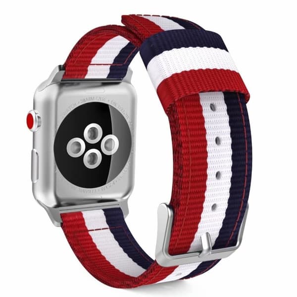SKALO Nato-rem Metalspænde Apple Watch SE 40mm - Rød-Hvid-Blå