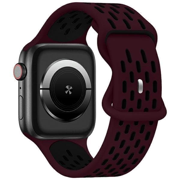 Beline Apple Watch New Sport silikoniranneke 42/44/45/49mm viininpunainen ja musta viini punainen/musta laatikko