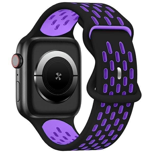 Beline Apple Watch uusi urheilullinen silikoniranneke 42/44/45/49mm musta ja violetti musta/violetti laatikko