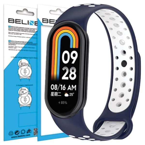Beline hihna Mi Band 9/8 design sini-valkoinen/sini-valkoinen