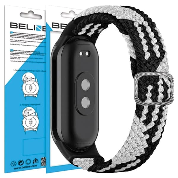 Beline Mi Band 9/8 Tekstiilihihna musta/valkoinen musta/valkoinen