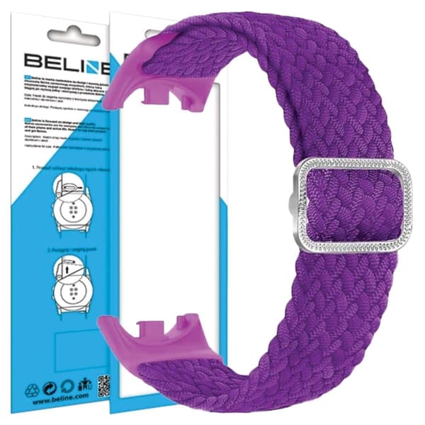 Beline Mi Band 9/8 Nylon hihna, violetti/violetti