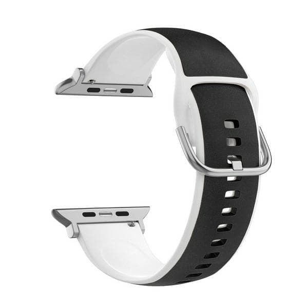 Beline Apple Watch Ranneke Silico Nahka 42/44/45/49mm mustavalkoinen/mustavalkoinen laatikko