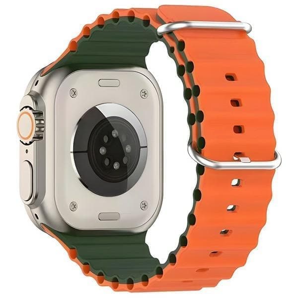 Beline Apple Watch Silicone Waves ranneke 42/44/45/49mm vihreä-oranssi /vihreä-oranssi laatikko
