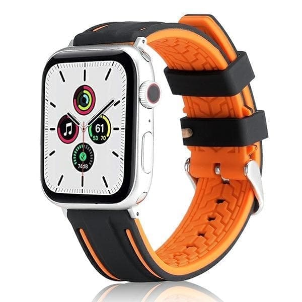 Beline Apple Watch Solid Silicone ranneke 38/40/41mm oranssi-musta oranssi/musta