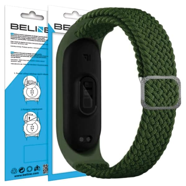 Beline Mi Band 7/6/5 Tekstiilihihna vihreä/vihreä