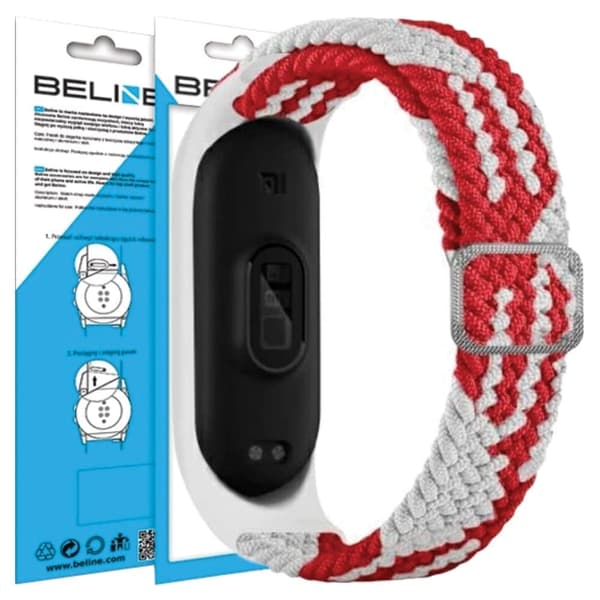 Beline Mi Band 3/4 Tekstiilihihna punainen/valkoinen punainen/valkoinen