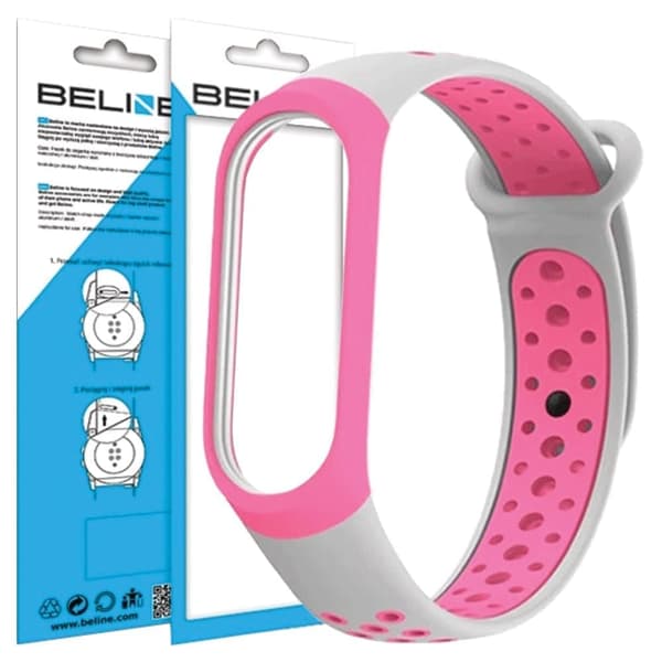 Beline hihna Mi Band 3/4 design pinkki-harmaa/pinkki-harmaa