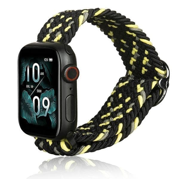 Beline Apple Watch tekstiiliranneke 42/44/45/49mm black-lime musta/lime