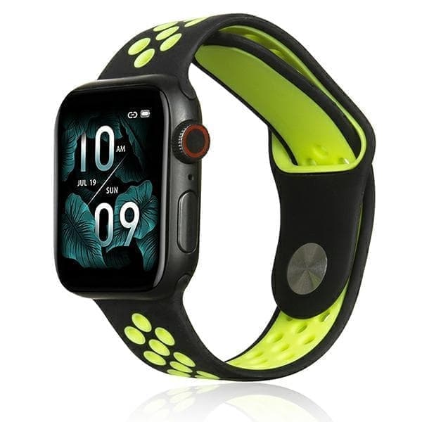 Beline Apple Watch Sport silikoniranneke 38/40/41mm musta/lime musta/lime