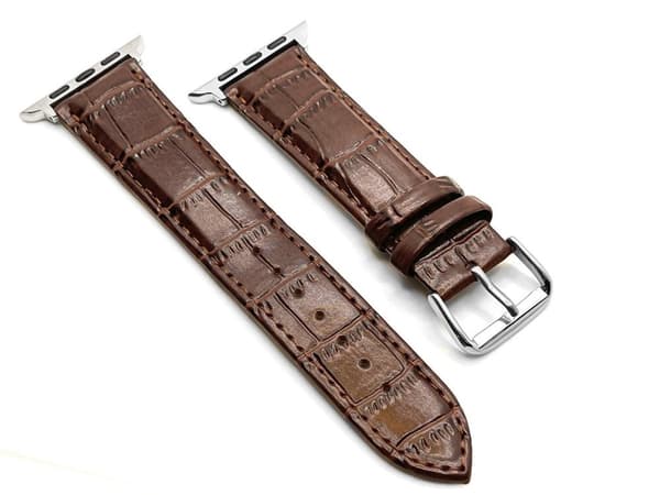 SKALO Läderarmband Krokodilmönster Apple Watch SE 40mm