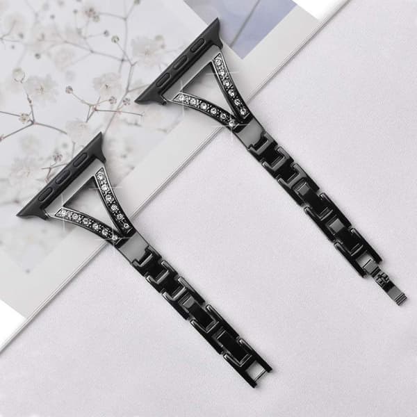 SKALO Smalt Metallarmband Bling Apple Watch Series 7-9 41mm