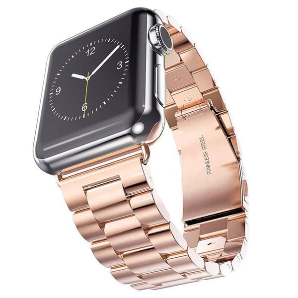 SKALO Ranneke Apple Watch Series 7-9 41mm Vaaleanpunainen kultaa