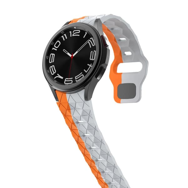 INF Sportigt silikonarmband för Samsung Galaxy Watch6/5/4 - Grå Orange 0
