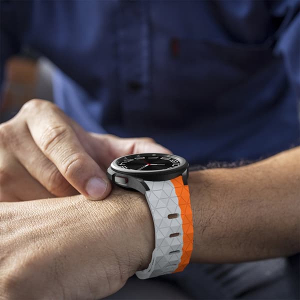 INF Sportigt silikonarmband för Samsung Galaxy Watch6/5/4 - Grå Orange 0