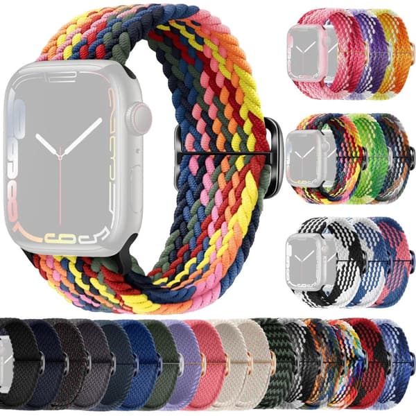 SKALO Flätat tygarmband Apple Watch Series 4-6 44mm