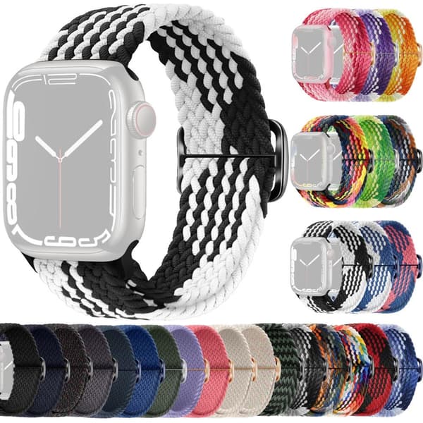 SKALO Flätat tygarmband Apple Watch Series 4-6 44mm