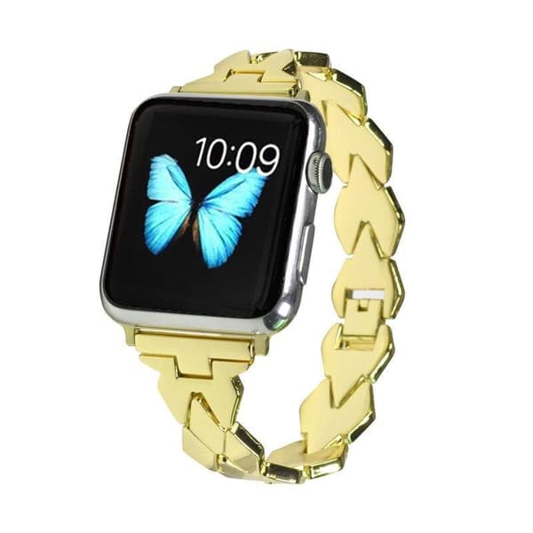 SKALO Metallarmband "Flätad" Apple Watch Series 7-9 45mm Guld