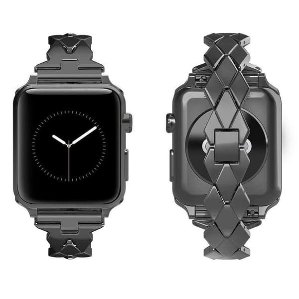 SKALO Metalliranneke "Twist" Apple Watch Ultra 2 49mm Musta