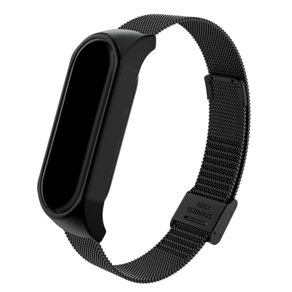 Metalstrop til Xiaomi Mi Band 3/4/5/6 Sort