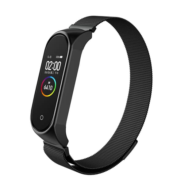 INF Metalliranneke Xiaomi Mi Band 7:lle Musta