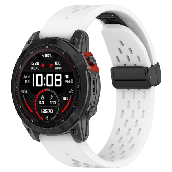 INF Garmin-kompatibel 22MM pustende silikonklokkerem - Hvit