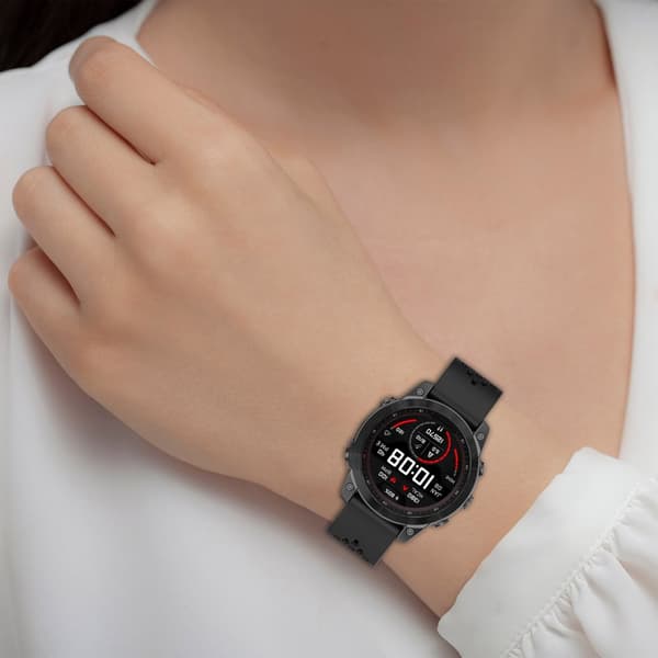 INF Garmin-kompatibel 22MM pustende silikonklokkerem - Hvit