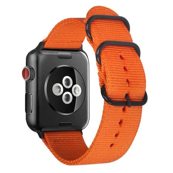 Apple Watch 42/44/45 Nylon rannekoru NATO rannekoru Oranssi