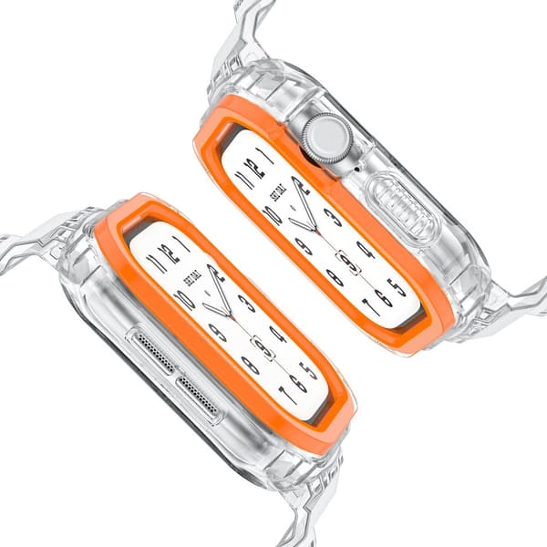 INF Slitstarkt TPU-armband för Apple Watch 10: Transparent med Svart Ram, 42mm