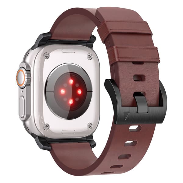 INF Horween skinnklokkerem for Apple Watch 42/44/46/49 mm - mørkebrun